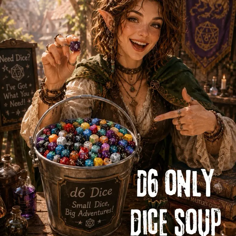 D6 ONLY ACRYLIC DICE SOUP [AS SHOWN IN VIDEOS]