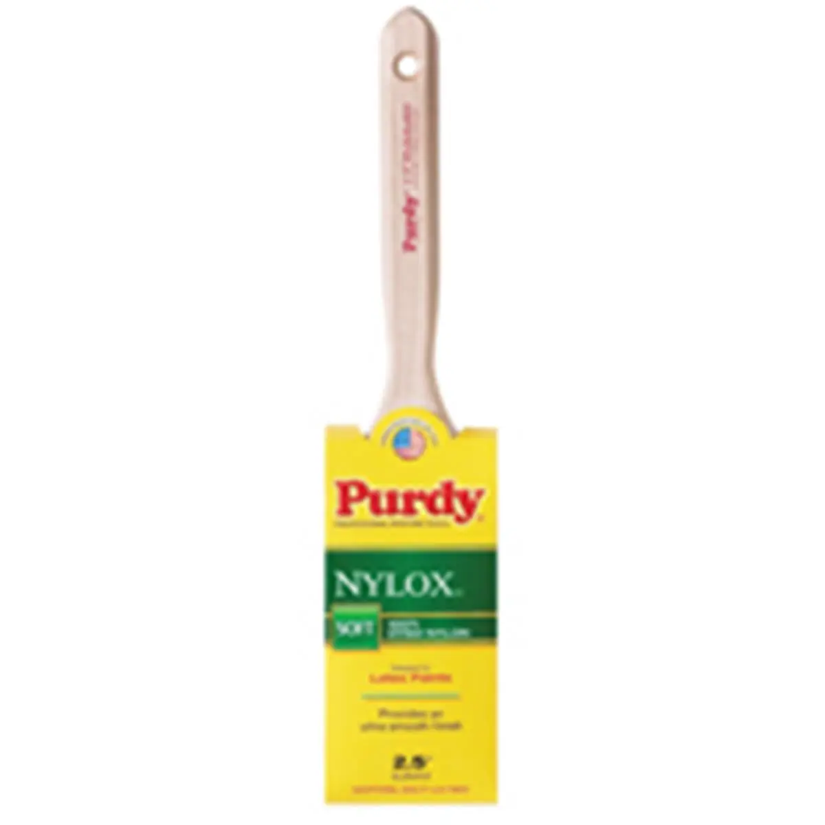Purdy Corporation 100225 Size 2.5" Synthetic Nylox Elasco Paint Brush with Fluted Natural Hardwood Handle, Square Edge Ferrule, Nylon Bristles for Hardwood, Latex Paints