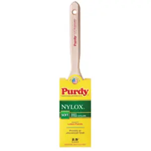 212 MAIN Nylox Elasco Paint Brush by Purdy Corporation, 2.5 in. Dimension, Square Edge, Nylon Bristles, Fluted Natural Hardwood Handle, Stainless Steel Ferrule
