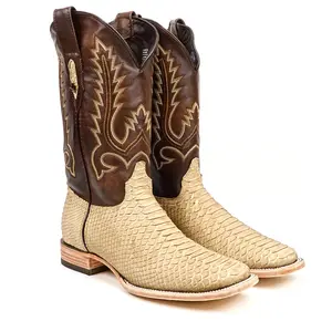 Tanner Cowboy Boots - Cappuccino- Square Toe