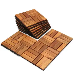 Tranquillo Solid Wood Premium Deck Tiles set 10 for Stylish Outdoor Spaces