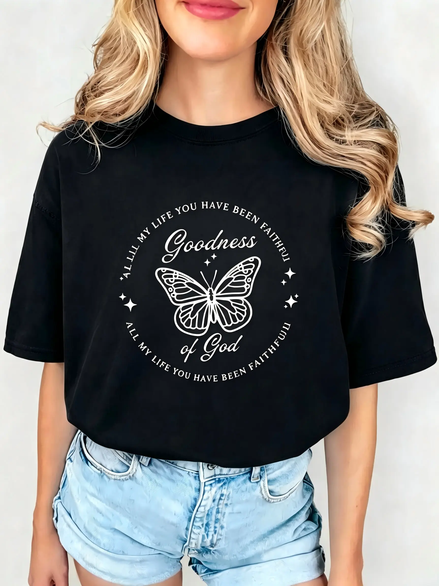 Goodness Of God Shirt, Christian Butterfly Tee, All My Life You Have Been Faithful T-Shirt, Religious Praise Worship Top