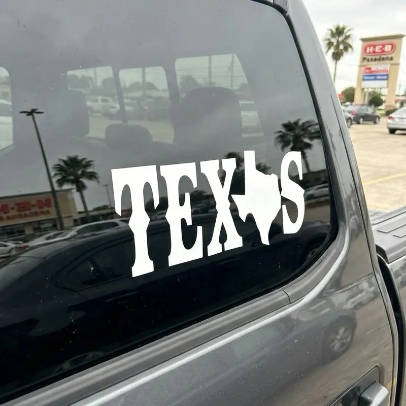 Texas Vinyl Sticker 11 X5 Inches Pack of Two for Car Windows and Laptops