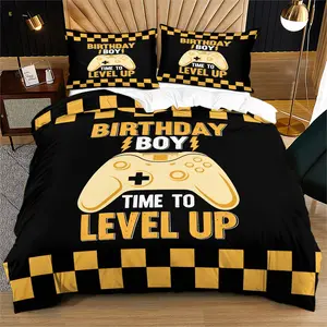 Game Controller Pattern Duvet Cover Set, Indoor Decorative Bedding, Perfect for Moving and Holiday Gifts, Includes 1 Duvet Cover and Pillowcases