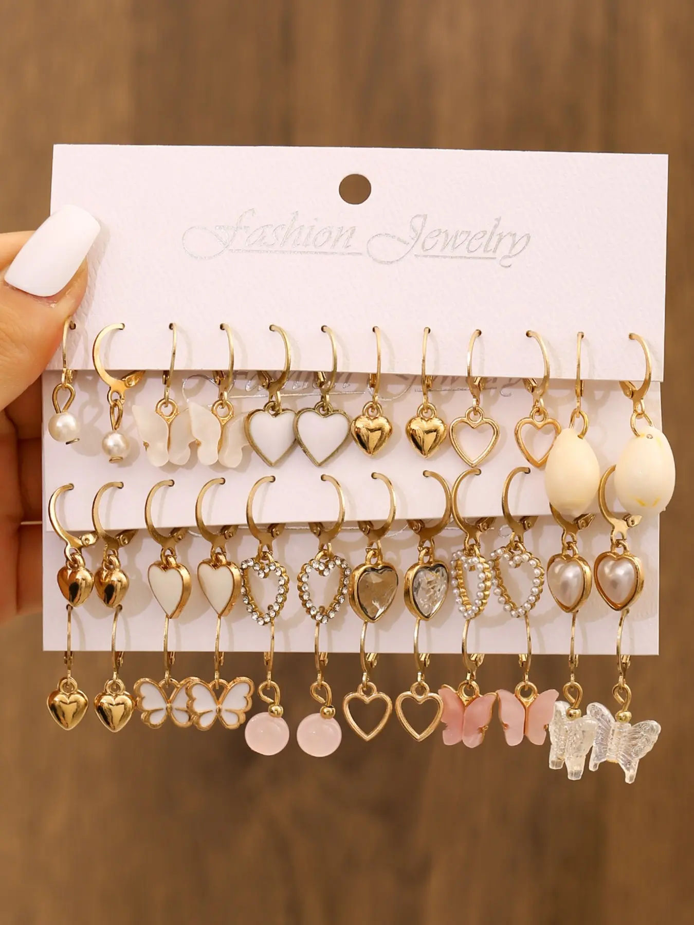 Cute Girl Heart Butterfly Hoop Earrings Set, Ear Hoops, Fashion Versatile Metal Ear Jewelry for Women, 18 Pairs Earring Pack, Elegant Geometric Design, Hoop Earring Designs, Geometric Patterns, Hoop Earring Motifs, Heart Shaped Earrings
