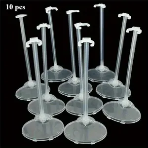 10PCS Transparent Stand Support For Dolls Clear Color Toy Figure Display Holder Prop Up Mannequin Model