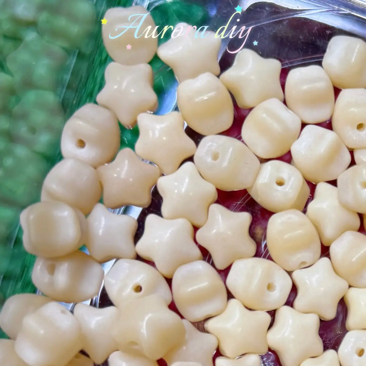 (C37)cream color stars*25