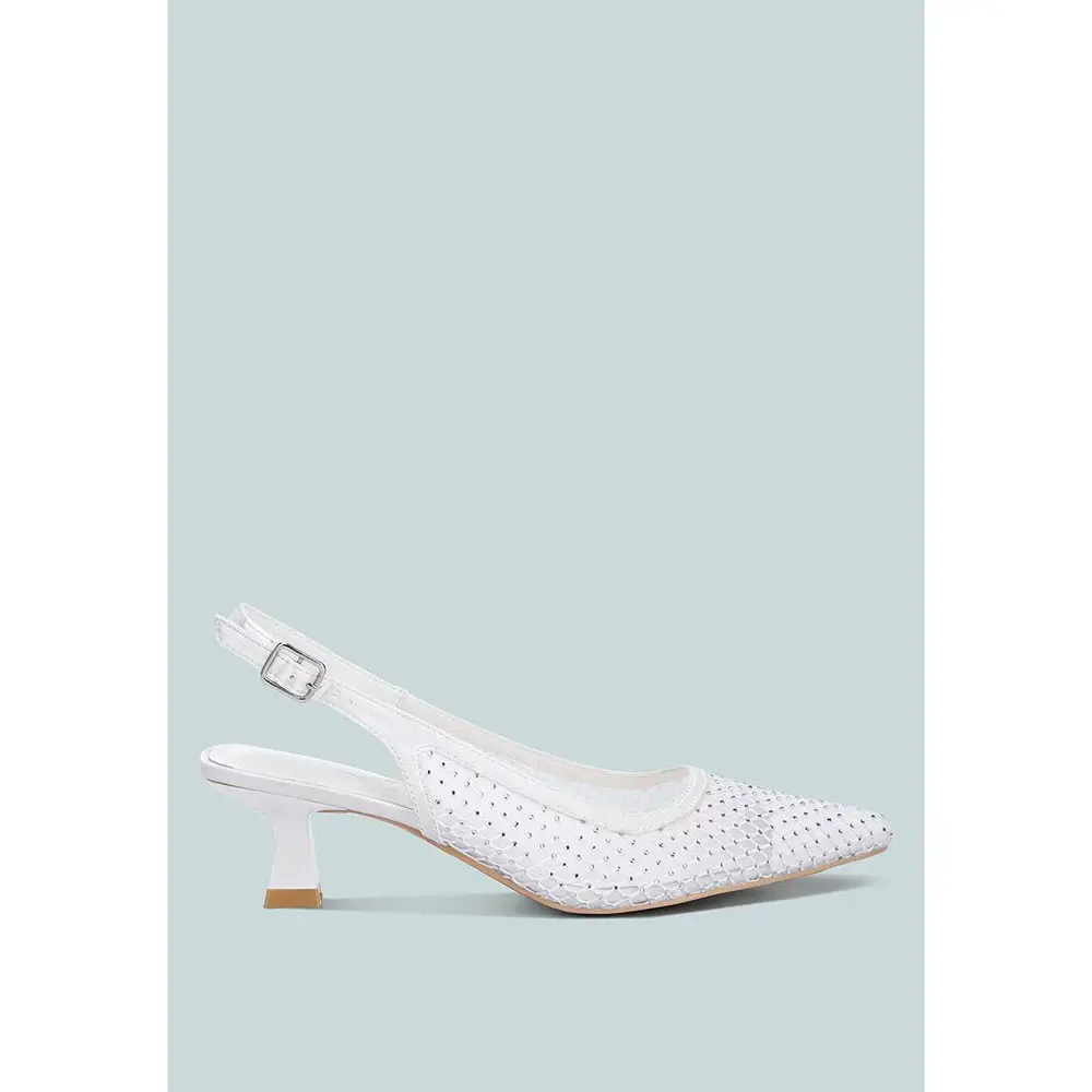 London Rag Womens Siev Rhinestone Slingback Mules 10