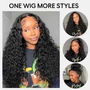 Mscoco Pull Go Drawstring 360 Lace Frontal Wigs Water Wave Pre-Bleached Knots Human Hair Wigs Wet And Wavy Wig #summervibes