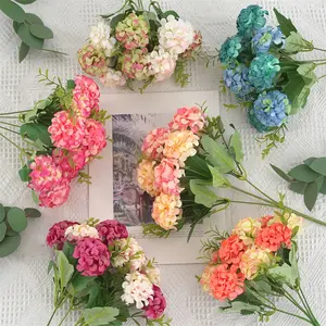 Set of 3 Faux Hydrangea Flower Bouquets for Wedding Centerpieces And Home Decoration