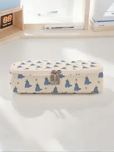 Dinosaur Print Large Capacity Pencil Case, Durable Multi-Functional Storage Bag, Portable Zipper Organizer for School Office Supplies