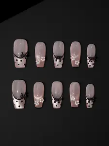 Aura Nails Dark Flirt Coffin Press-On Nails - 10 Pc Set