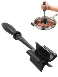 LMMAKE Multipurpose Kitchen Chopper Tool: Professional-Grade Heat Resistant Meat Grinder & Vegetable Masher. Perfect for Hamburger Patty Formation, Potato Mashing & Food Preparation. Dishwasher Safe & Non-Stick Cookware Compatible