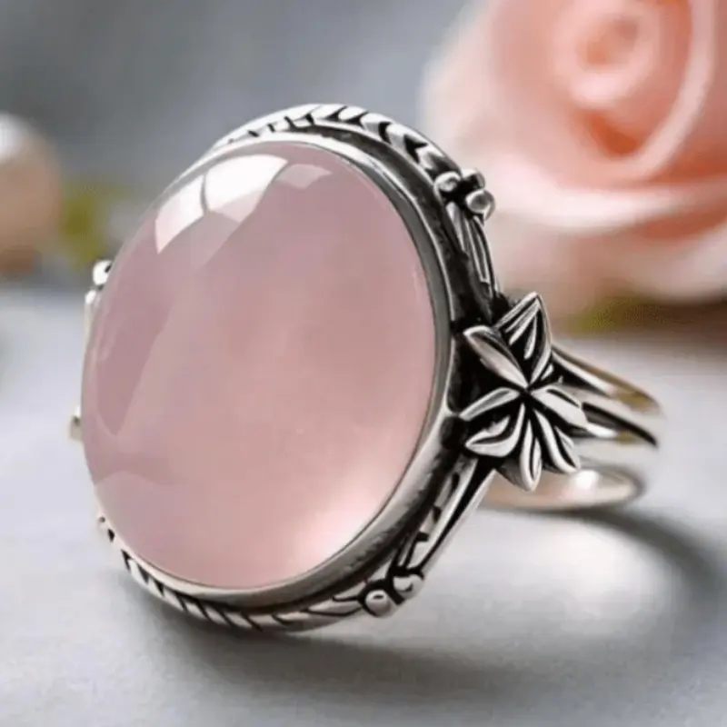 Vintage Bohemian Style Synthetic Gemstone Ring, Luxury Round Ring, Women's Anniversary Birthday Gift, Exaggerated Party Jewelry Accessories, Vintage Rings Jewelry, Boho Style Rings, Beautiful Rings