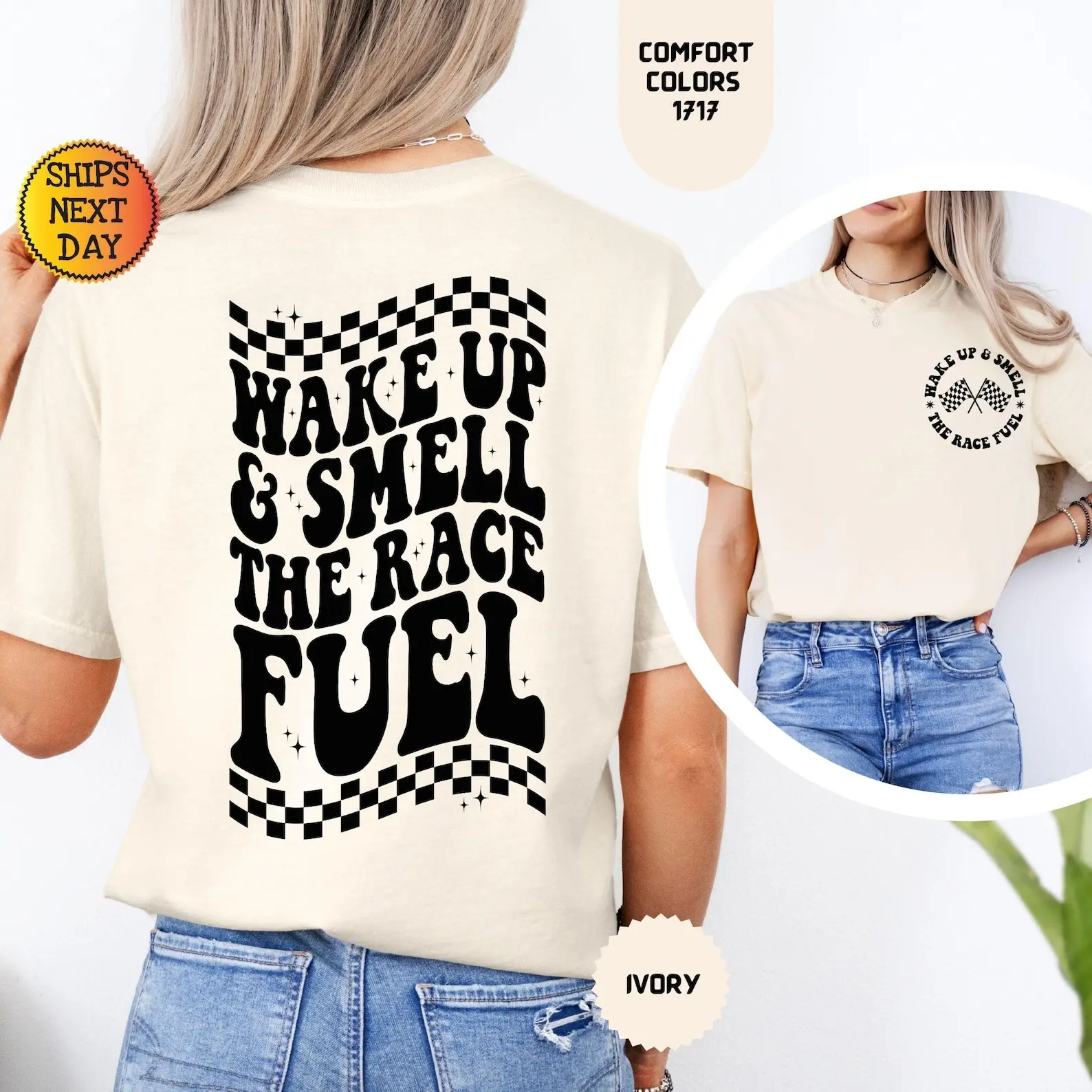 Wake Up and Smell The Race Fuel Shirt, Racing Lover Gift, Race Tee, Racing Tee, Race Day Tee, Racing Fan Gift, Race Life Tee