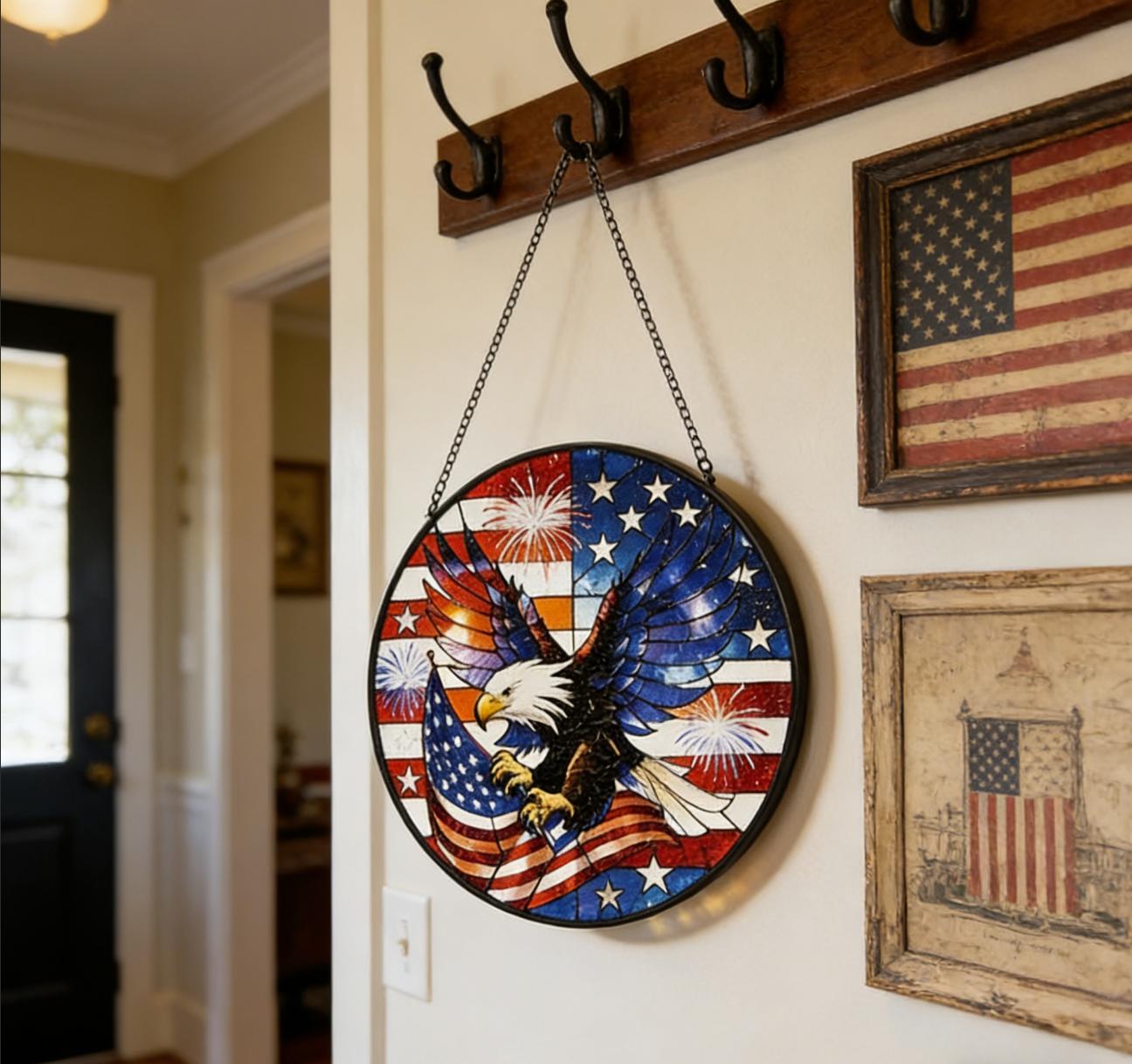 stained glass Hanging Stained Glass for Windows, 20cm/7.87inch Hand-Painted Sun Catcher Garden Hangings Mother's Day Christmas, Valentine's Day Ornaments Festival Gift