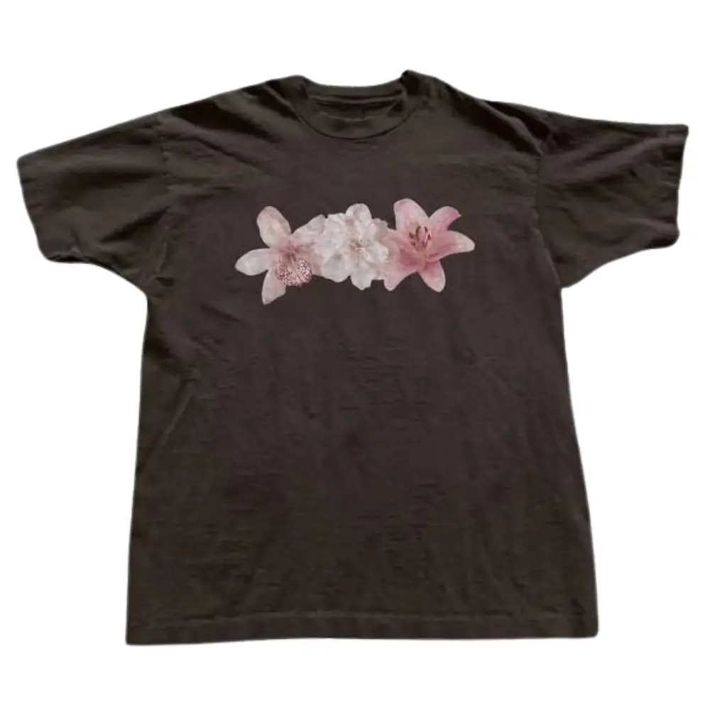 The Pink Floral Graphic T-Shirt, Minimalist Flower Tee, Soft Grunge Botanical Shirt, Gift For Woman, Gift For Men, Womenswear Top Underwear Streetwear, Trending Shirt