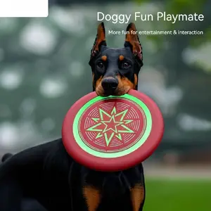 Portable Eva Dog Noctilucent Frisbee Soft Bite Resistant Pet Training Toys Flying Disc For Small Medium Large Dogs