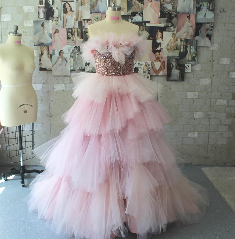 Laidiecloth/Pink Tulle Sweet heart Bodice Ballgown/Dress