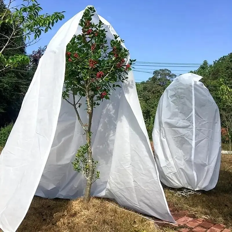 2-Piece Plant Frost Protection Cover, Winter Insulation Blanket, Warm Outer Bag, Versatile Use for Outdoor Plants, Shrubs, Fruit Trees, Potted Plants, Zipper and Drawstring, Frost Covers For Outdoor Plants