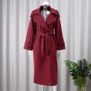 COUTURE’s Elegant Ancora Long Coat for Women - Double Breasted, Fall Season - Womenswear, Outerwear