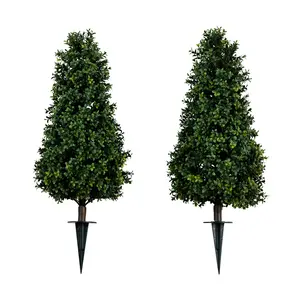 Nearly Natural Set of (2) 4' Boxwood Plant Stake
