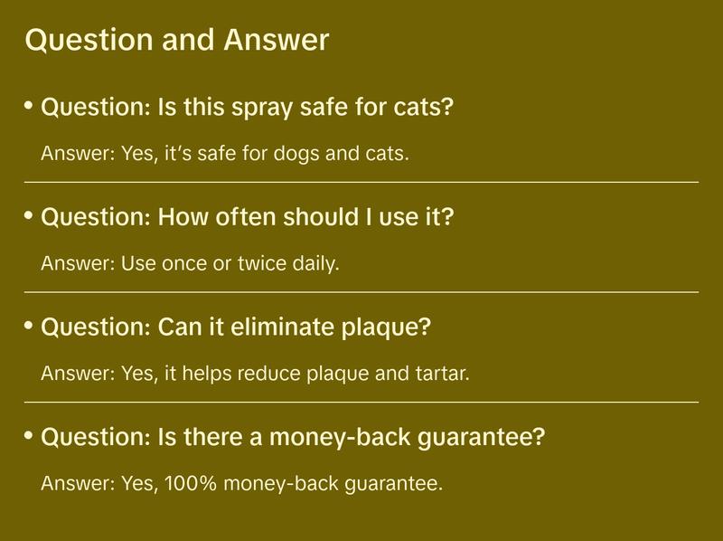 Vets Ref Plaque Attack Pet Dental Spray - 1oz - Multi-Purpose Dental Treatment for Flouride, Calcium & Gingivitis Prevention