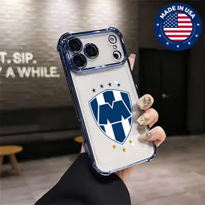 Monterrey Liga MX Mexican Soccer Aesthetic Design Pattern Casing For iphone 16 15 14 13 12 Plus Pro Max Flaunt Mobile Phone Case TPU Drop Protection Shockproof Protector Vintage unique Fashion Trend Anti-scratch Stylish Smartphone Cover