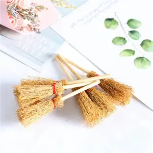 Mini Christmas Broom Scale Model Ornament 1:12 Dollhouse Miniature Besom Broomstick Simulation Models DIY Home Decor Craft