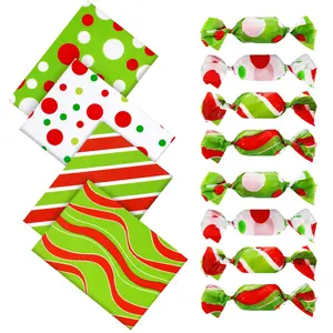 1000 Pcs Christmas Candy Wrappers Lime Green Christmas Wax Paper Chocolate Candy Wrapping Paper Red Green Xmas Caramels Wrappers Paper for Christmas Wedding Goodies Candy, 3.5 x 4.9 Inches