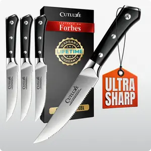 Cutluxe Serrated Edge Steak Knives Set 4-Piece