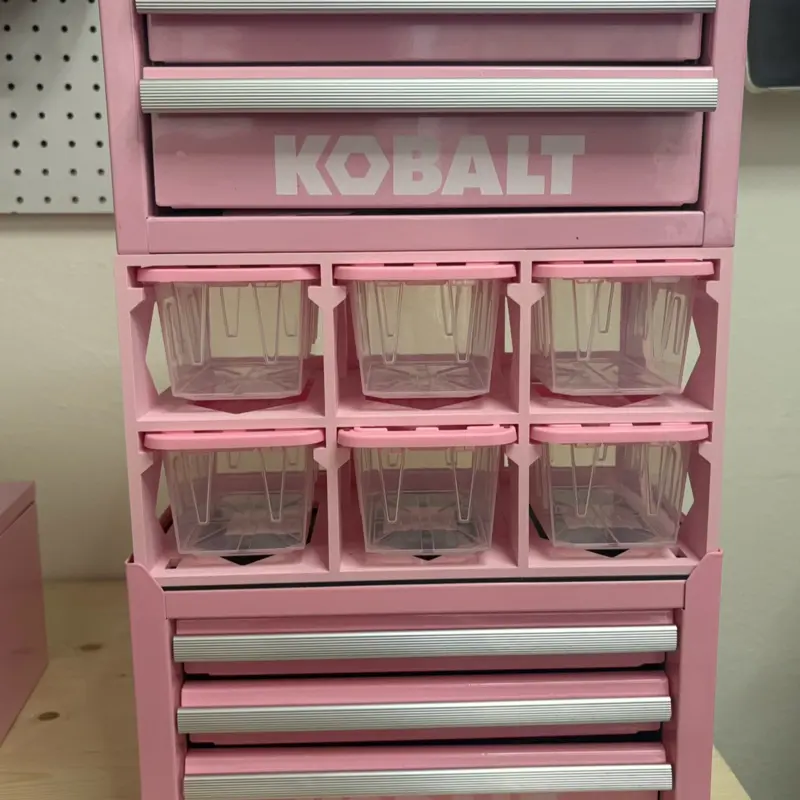 Made to order- Pink Tote Rack for Kobalt Mini tool box!