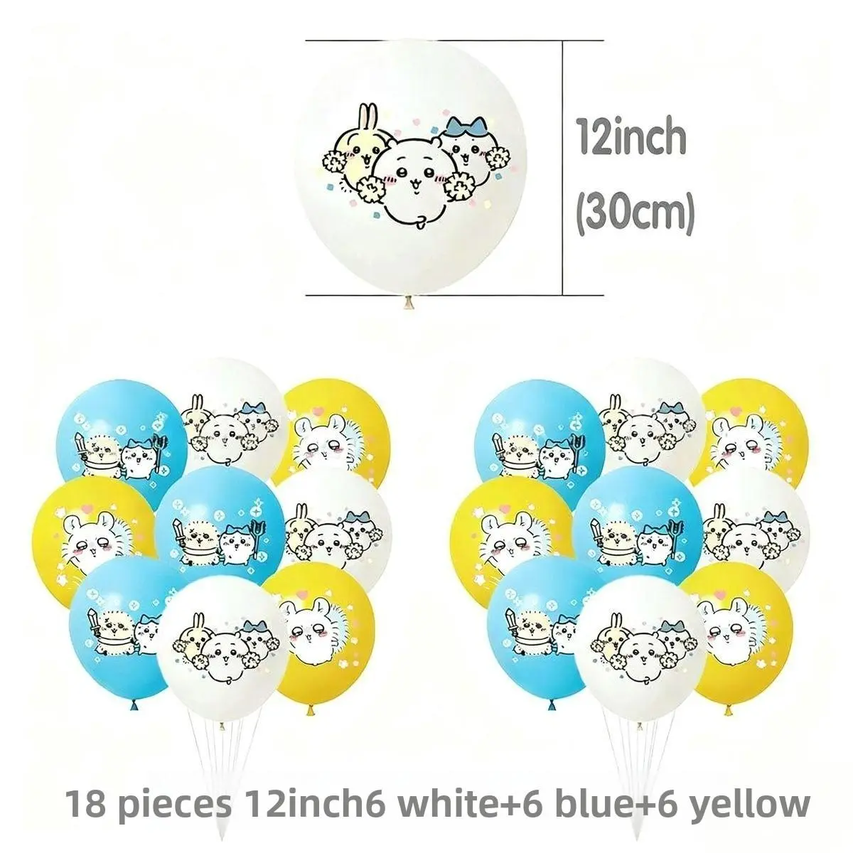 Cute Cartoon Chiikawa Hachiware Usagi Momonga Balloon Set - Children's Birthday Party Decor, Home Room Accessories, Home Decor Statue Figurine Set, Home Decor Room