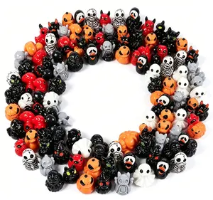 Mini Resin Ducks Figurines Set Devil Ghost Skull Designs Halloween Gothic Ducks Decorations Mini Resin Duck Figurines Spooky Cute Collectible Ornament Craft Terrarium Landscape Decor