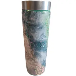 Glitter Marble Milkyway Tumbler Personalized Cup Custom Made Gift Glitter Resin Tumbler Cup