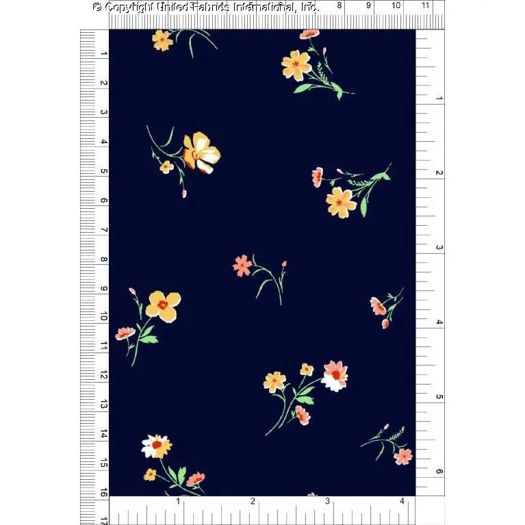 Challis Rayon Printed Marmara Woven Fabric by the Yard, Floral Rayon Sewing Dress Top