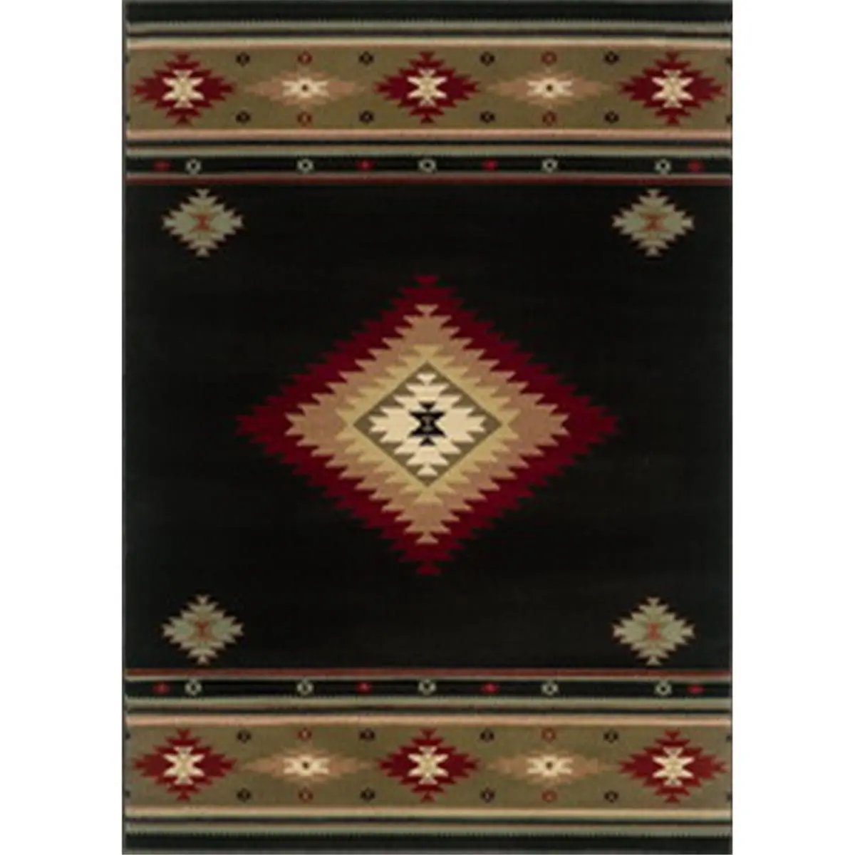 Oriental Weavers Hudson 087G1 Machine-Woven Indoor Area Rug - 2x3 (1ft10in x 3ft3in) Rectangle, Black/Green Polypropylene, Warm Inviting, Focal Accent for Home Interiors, Transitional Interior Design for Hard Floors, Versatile Element, 1 Ft. 10 In. X 3 Ft