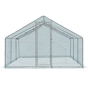 REBUYHOME 20 x 10 ft Large Metal Chicken Coop, Waterproof Cover with Walk-in Poultry Cage Chicken Hen Run House,  Outdoor Backyard Farm Garden with Rabbits Cats Dogs Farm
