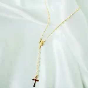 Delicate Rosary Necklace – Gold Filled Layering Necklace