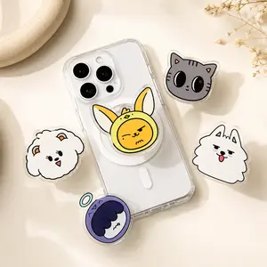 Kpop Inspired Cartoon Character Magsafe Phone Grip, Magnetic Pop Socket & Kickstand, Cute Aesthetic Phone Accessory Gift
