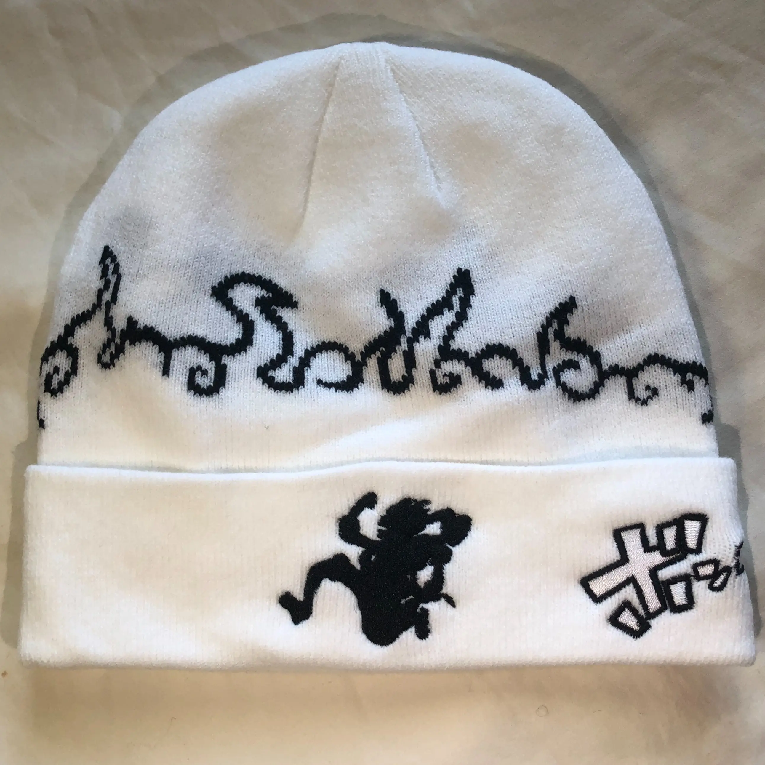 White Joy Boy Beanie 