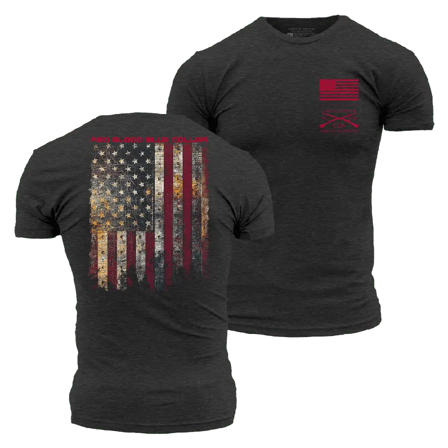 Red Blood Blue Collar® T-Shirt - Charcoal Red Blood Blue Collar® T-Shirt - Charcoal