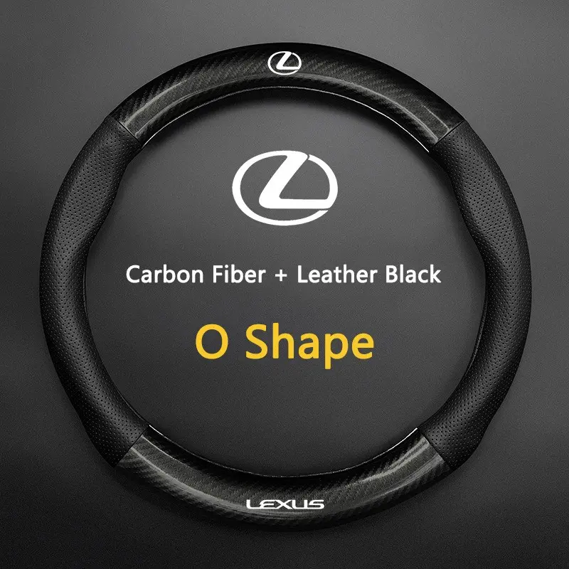 Car Nappa Leather Carbon Fiber Steering Wheel Cover, Compatible with Lexus Es200 Es260 Es300 Rx300 Ls500h Gs300 Is250 Is300 Ct200h Lx570 Gx Nx Ux