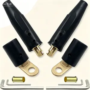 2PCS Welding Terminals CT-40FA & 2PCS LC-40 Welding Cable Connectors, Heavy Duty Quick Connect Welder Leads for 1/0 and 2/0 (50-70mm²) Cable Size, Reusable Welding Machine Accessories, No Adapter Needed