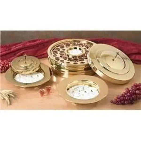 CBCS PD378BRS Brass Stacking Communion Plates Tray - 40-Hole Kitchen Tableware for Communion Use