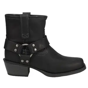 Justin Boots Womens Jungle Motocycle Motorcycle Casual Boots Ankle Low Heel 1-2" - Black