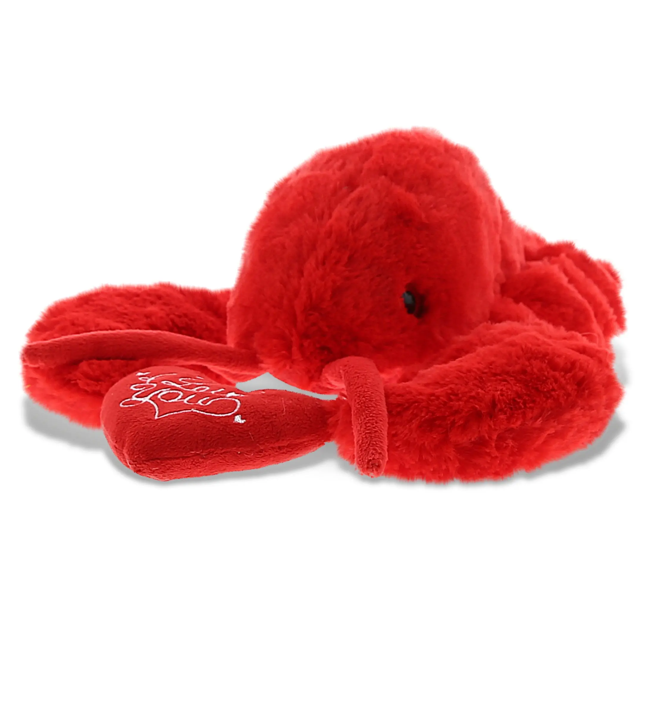 DOLLIBU Elegant Red Lobster Stuffed Toy - 14l x 3.5w x 0.2h In Polyester Fabric, Super Soft, Embroidered "I Love You", Red Heart Accent, Valentine's/Birthday Gift for Boyfriend, Kids to Adults Collectors, Romance, Unisex