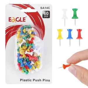 60/120/180pcs Colorful Push Pins, Plastic Head Steel Tip, Wall Mount for Cork Boards, Message Boards, Calendars, Photos, Home & Office Use