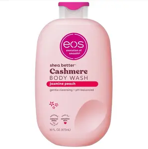 eos Cashmere Body Wash – Jasmine Peach, Moisturizing Body Wash, Creamy Gel Formula, with Shea Butter, Glycerin, Vitamin E, pH Balanced, Sensitive Skin, Vegan, 16 fl oz