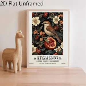 2D Flat 1pc Unframed William Morris Bird Floral Exhibition Design Canvas Wall Art, Poster Print, Artwork Wall Painting for Gift, Bedroom, Living Room, Office, Wall Decor, Dormitory Decor, New Year Decor, Home Decoration, Christmas, Valentine's Day